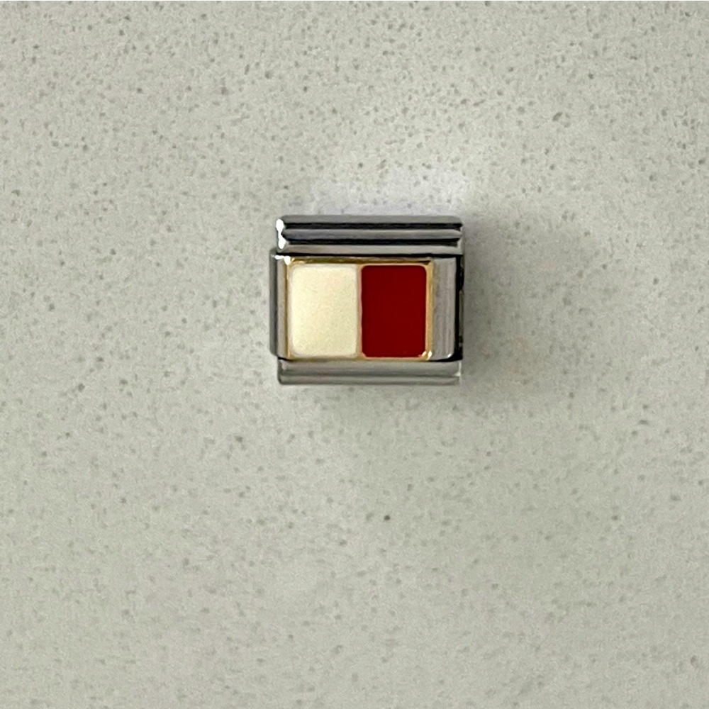 Zoppini Nautical Flag initial H charm link